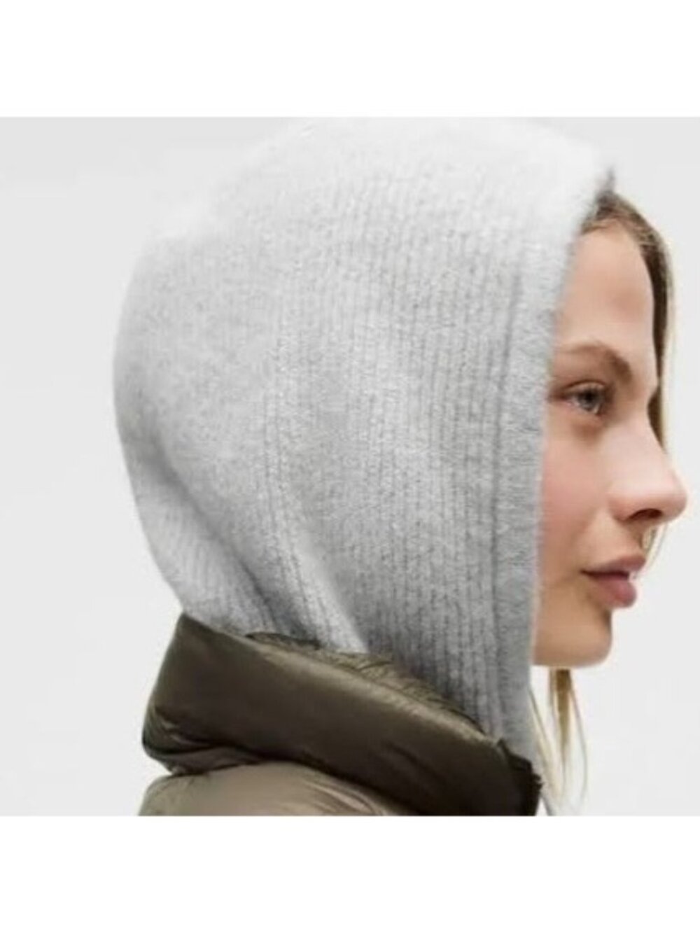 Lululemon Grey Alpaca Wool Blend Knit Hood New